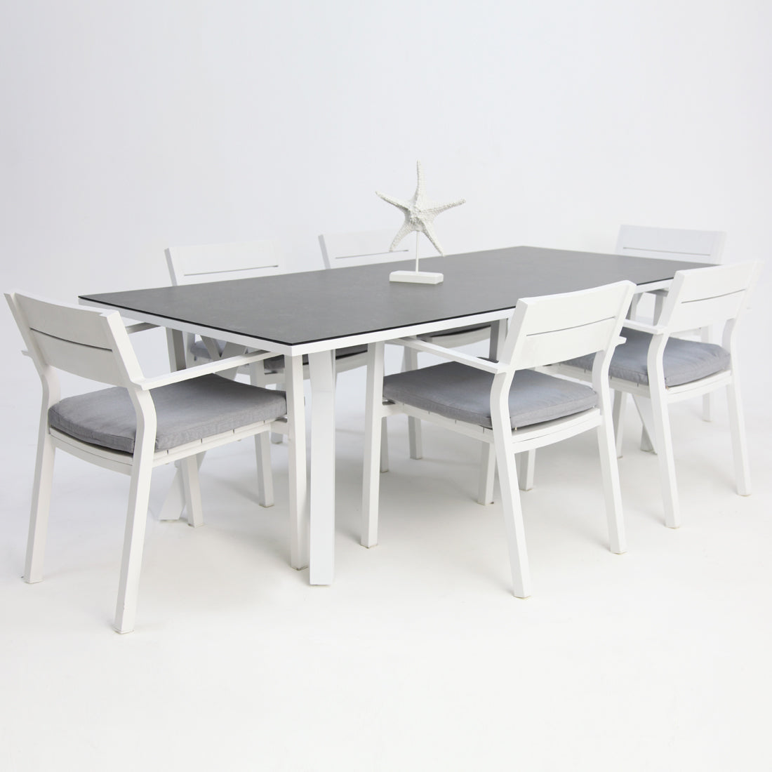 Athena Dallas 7pc Dining Setting - White
