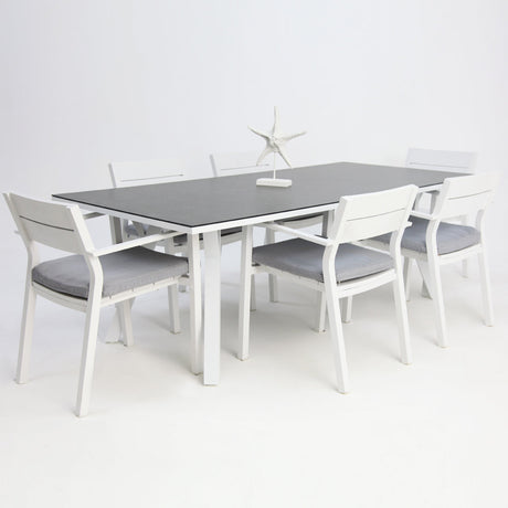 Athena Dallas 7pc Dining Setting - White