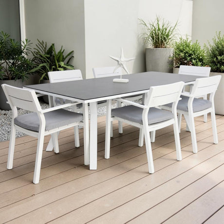 Athena Dallas 7pc Dining Setting - White