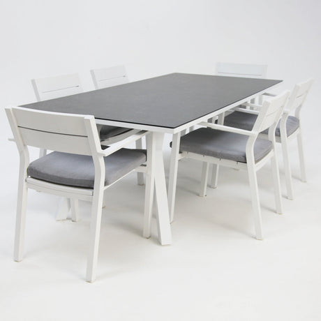 Athena Dallas 7pc Dining Setting - White