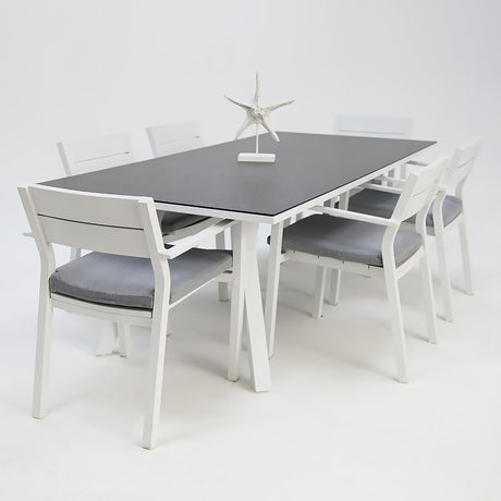 Athena Dallas 7pc Dining Setting - White
