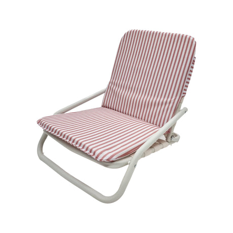 Dusty Pink and White Stripe Beach Chair