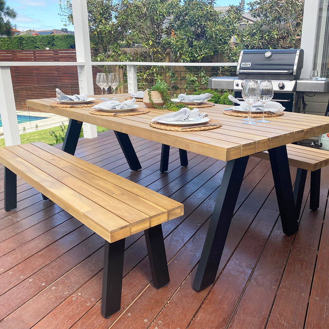 Bosco 3pc Dining Setting - Black