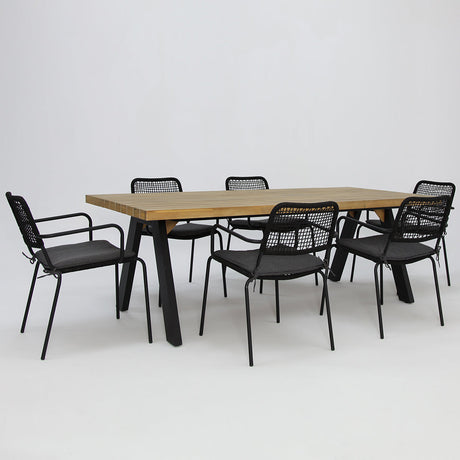 Bosco Bahamas 7pc Dining Setting - Black