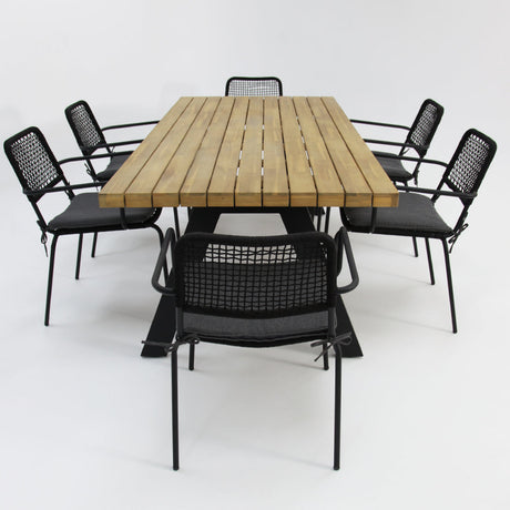 Bosco Bahamas 7pc Dining Setting - Black