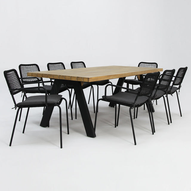 Bosco Bahamas 9pc Dining Setting - Black