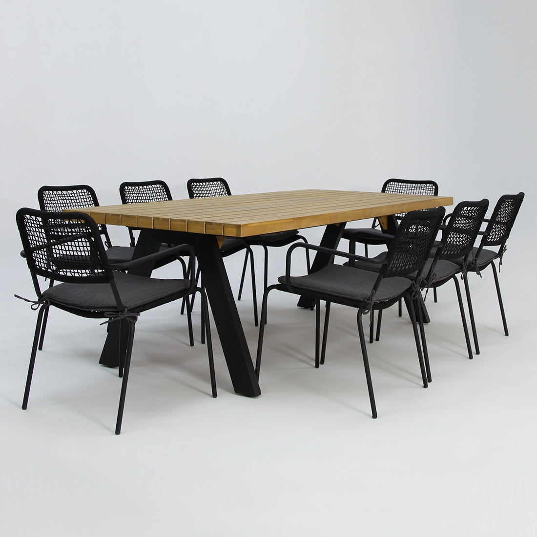 Bosco Bahamas 9pc Dining Setting - Black