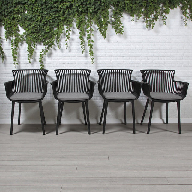 Canela Dining Chair Set of 4 - Black