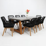 Charlotte Albenga 9pc Dining Setting - Black