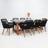 Charlotte Albenga 9pc Dining Setting - Black