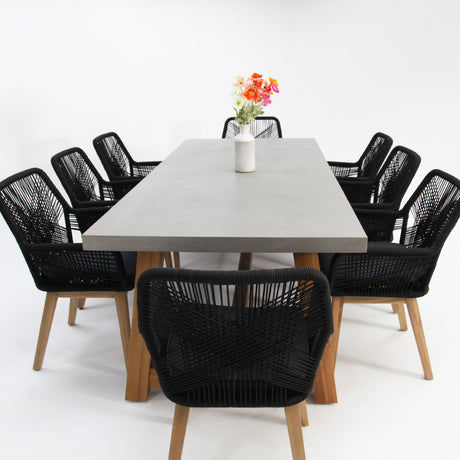 Charlotte Albenga 9pc Dining Setting - Black