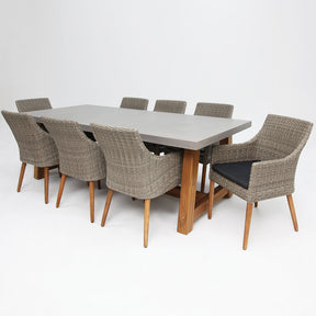 Charlotte Faro 9pc Dining Setting - Kobo Grey