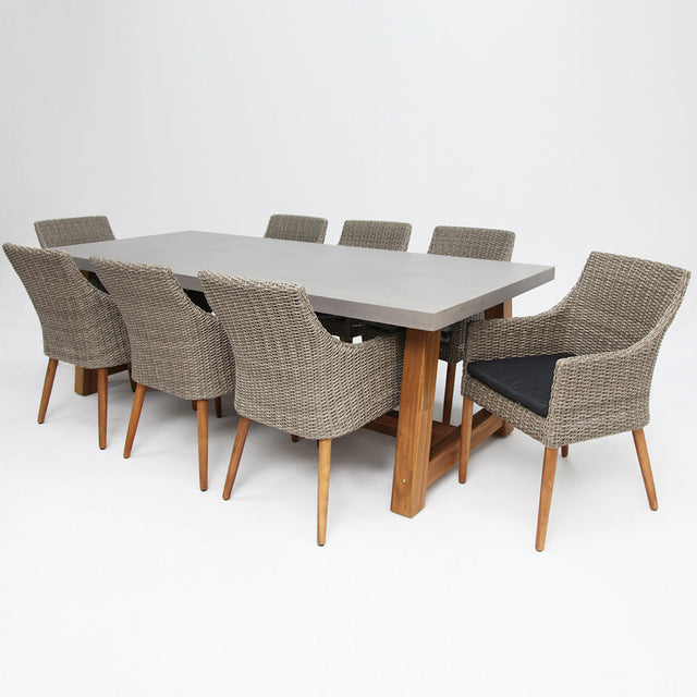 Charlotte Faro 9pc Dining Setting - Kobo Grey