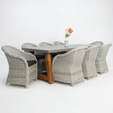 Charlotte Portland 9pc Dining Setting - Grey