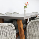 Charlotte Portland 9pc Dining Setting - Grey