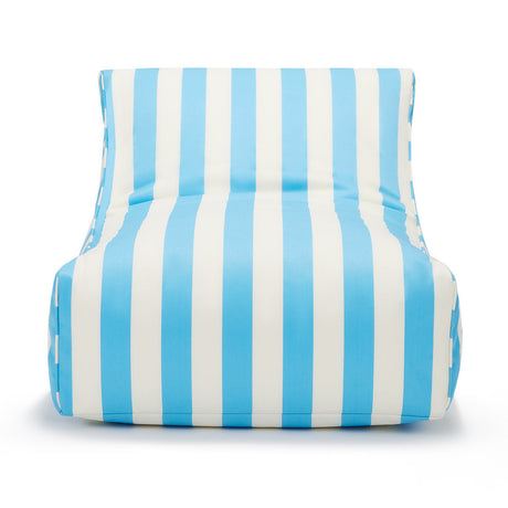 Chill Out Light Blue + White Stripe Outdoor Beanbag