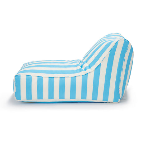 Chill Out Light Blue + White Stripe Outdoor Beanbag