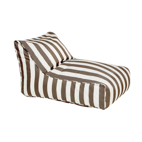 Chill Out Taupe + White Stripe Outdoor Beanbag