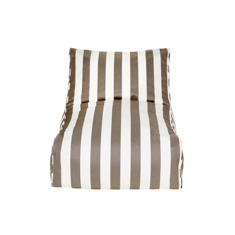 Chill Out Taupe + White Stripe Outdoor Beanbag
