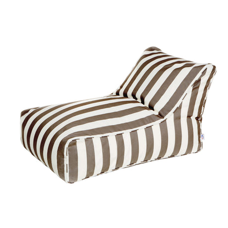 Chill Out Taupe + White Stripe Outdoor Beanbag