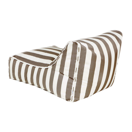 Chill Out Taupe + White Stripe Outdoor Beanbag