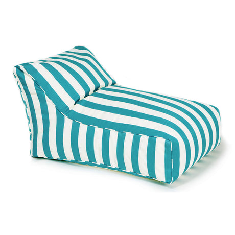 Chill Out Turquoise + White Stripe Outdoor Beanbag