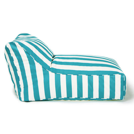 Chill Out Turquoise + White Stripe Outdoor Beanbag