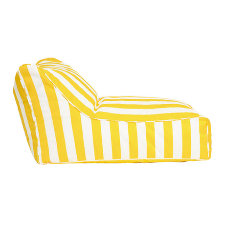 Chill Out Yellow + White Stripe Outdoor Beanbag