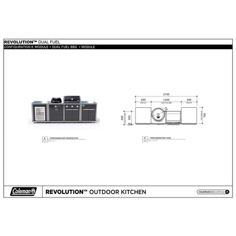 Coleman Revolution Dual Fuel with Fridge Module - Shadow Gloss