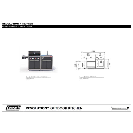 Coleman Revolution Dual Fuel with Sink Module - Charcoal Glimmer