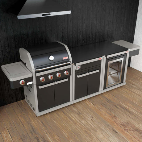 Coleman Revolution Dual Fuel with Bench and Fridge Module - Matte Black