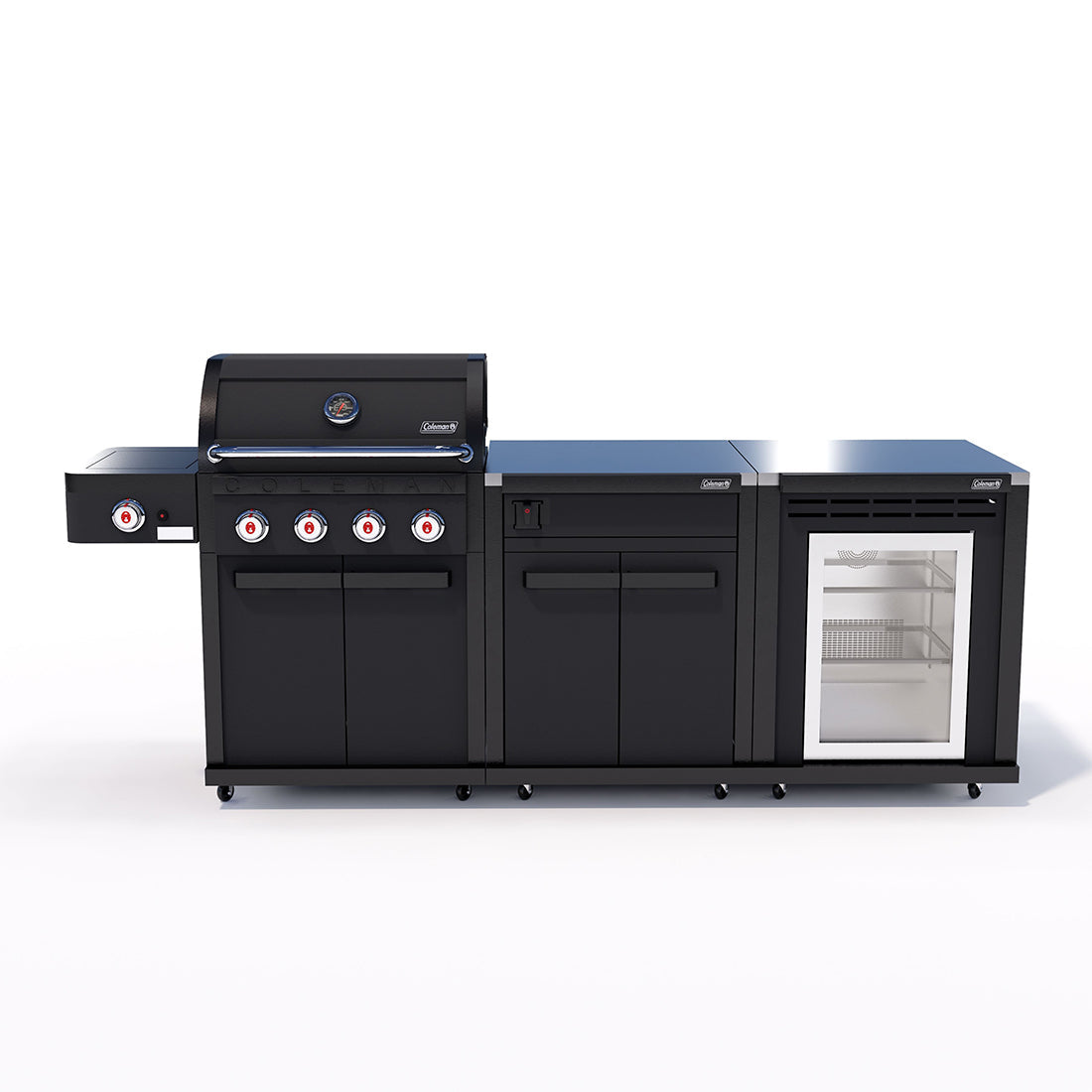 Coleman Revolution Dual Fuel with Bench and Fridge Module - Matte Black