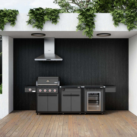 Coleman Revolution Dual Fuel with Bench and Fridge Module - Black Gloss