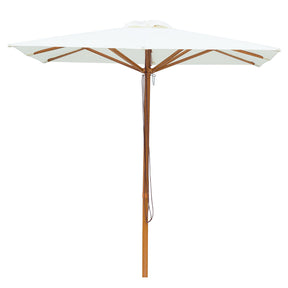 Billy Fresh 2m Timber-Look Aluminium Umbrella - Solid Cream
