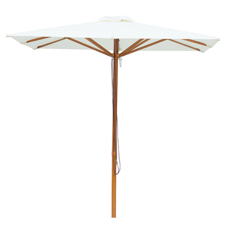 Billy Fresh 2m Timber-Look Aluminium Umbrella - Solid Cream