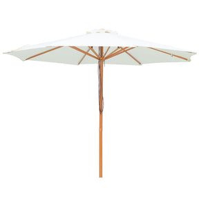 Billy Fresh 3m Timber-Look Aluminium Umbrella - Solid Cream