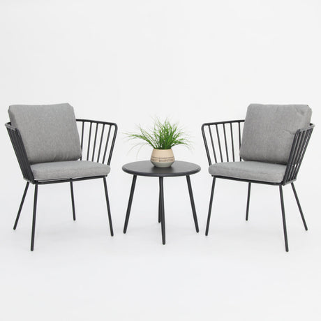 Daisy 3pc Balcony Setting - Grey