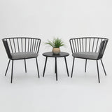 Daisy 3pc Balcony Setting - Grey