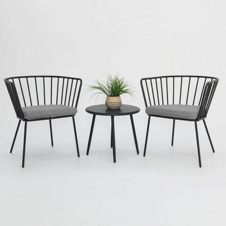 Daisy 3pc Balcony Setting - Grey