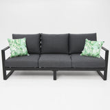 Dallas 3-Seater Lounge - Black