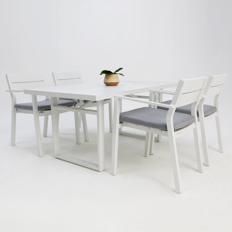 Dallas 5pc Dining Setting - White