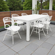 Dallas Fantail 7pc Dining Setting - White