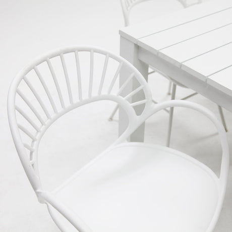 Dallas Fantail 9pc Dining Setting - White