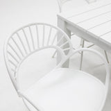 Dallas Fantail 7pc Dining Setting - White