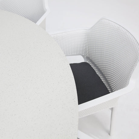 Drift Bailey Armchair Round 7pc Terrazzo Dining Setting