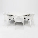 Drift Bailey Armchair Round 9pc Terrazzo Dining Setting