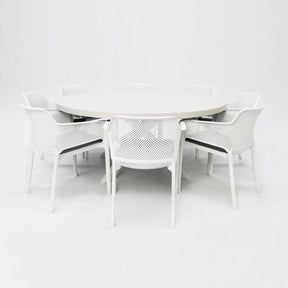 Drift Bailey Armchair Round 9pc Terrazzo Dining Setting