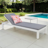 Elba 2pc Sunlounge and Table Setting - White