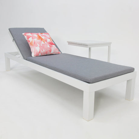 Elba 2pc Sunlounge and Table Setting - White