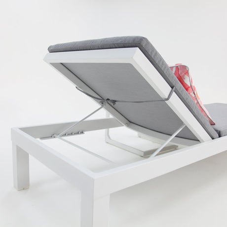 Elba 2pc Sunlounge and Table Setting - White